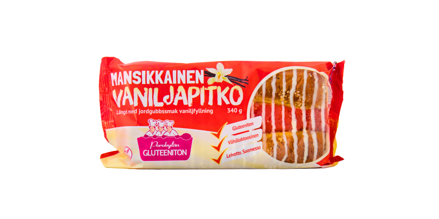 Mansikkainen vaniljapitko 340 g