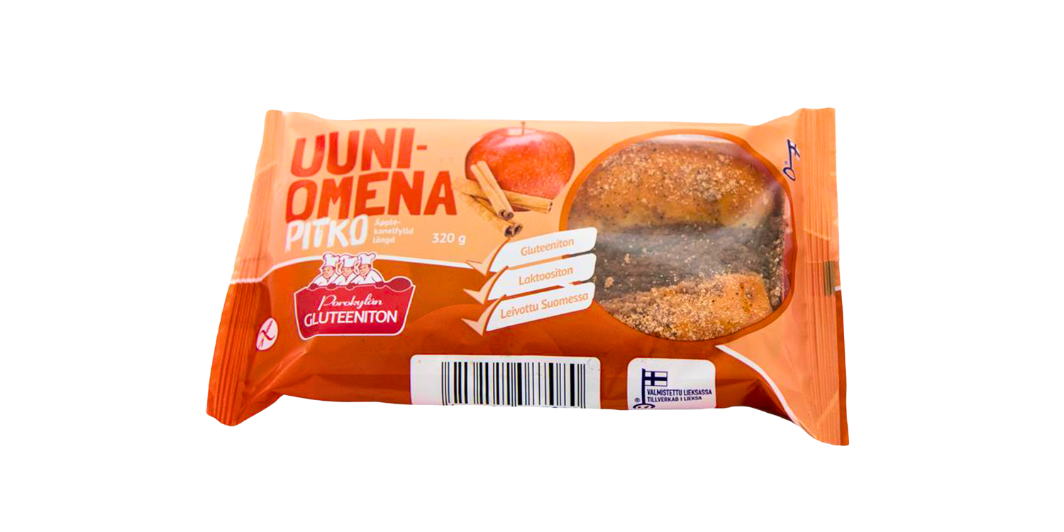 Porokylän Uuniomenapitko 320 g omena-kanelitäytepitko gluteeniton
